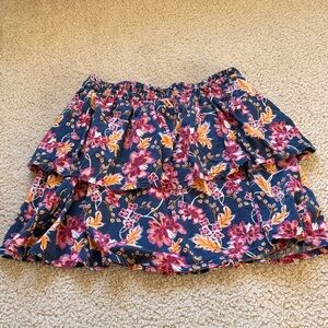 Old Navy Floral Ruffle Skirt - Blue and Pink